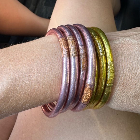 Chic Pink and Gold Bracelet Set - Picture 1 of 2